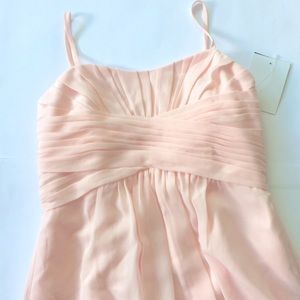 David’s Bridal blush pink dress